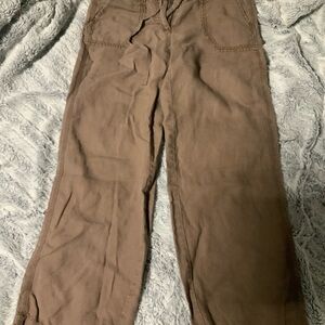J. Jill Brown Straight Leg Pants 100% Linen